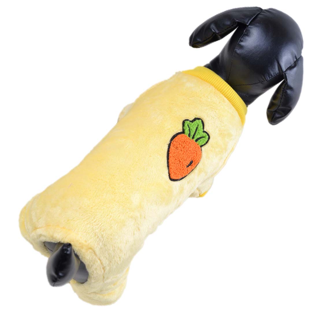 Mono para perros cálido y esponjoso modelo "Zanahoria", amarillo