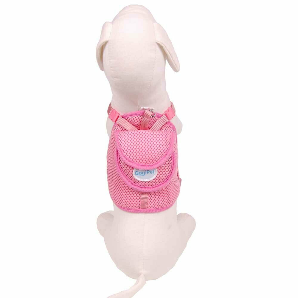 Arnés para perros con mochila by GogiPet®, talla M en color rosa