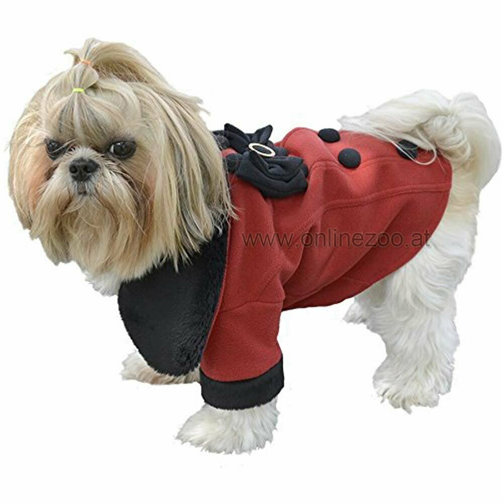 Ropa de abrigo para perros Elegant Chic de DoggyDolly, rojo y negro