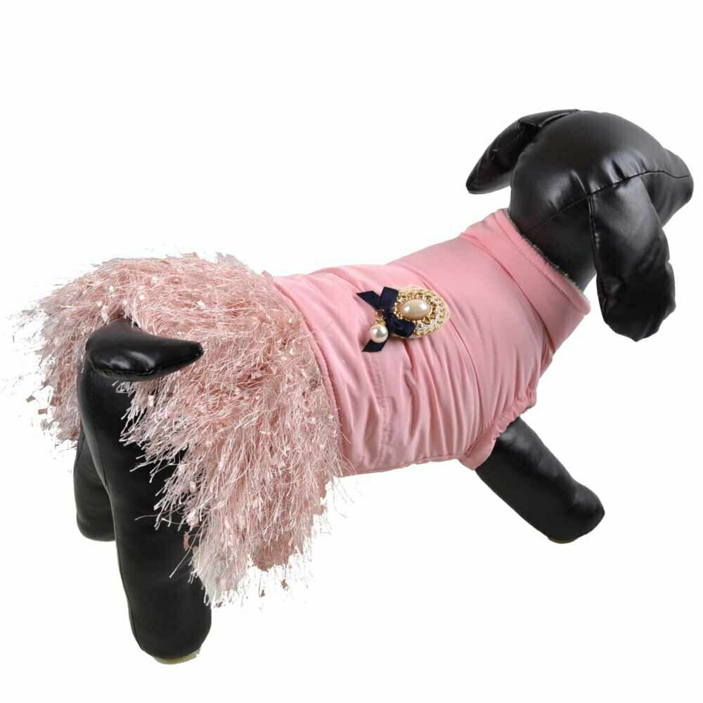 Vestido "real" de invierno para perros "Princesa" de GogiPet, rosa con broche