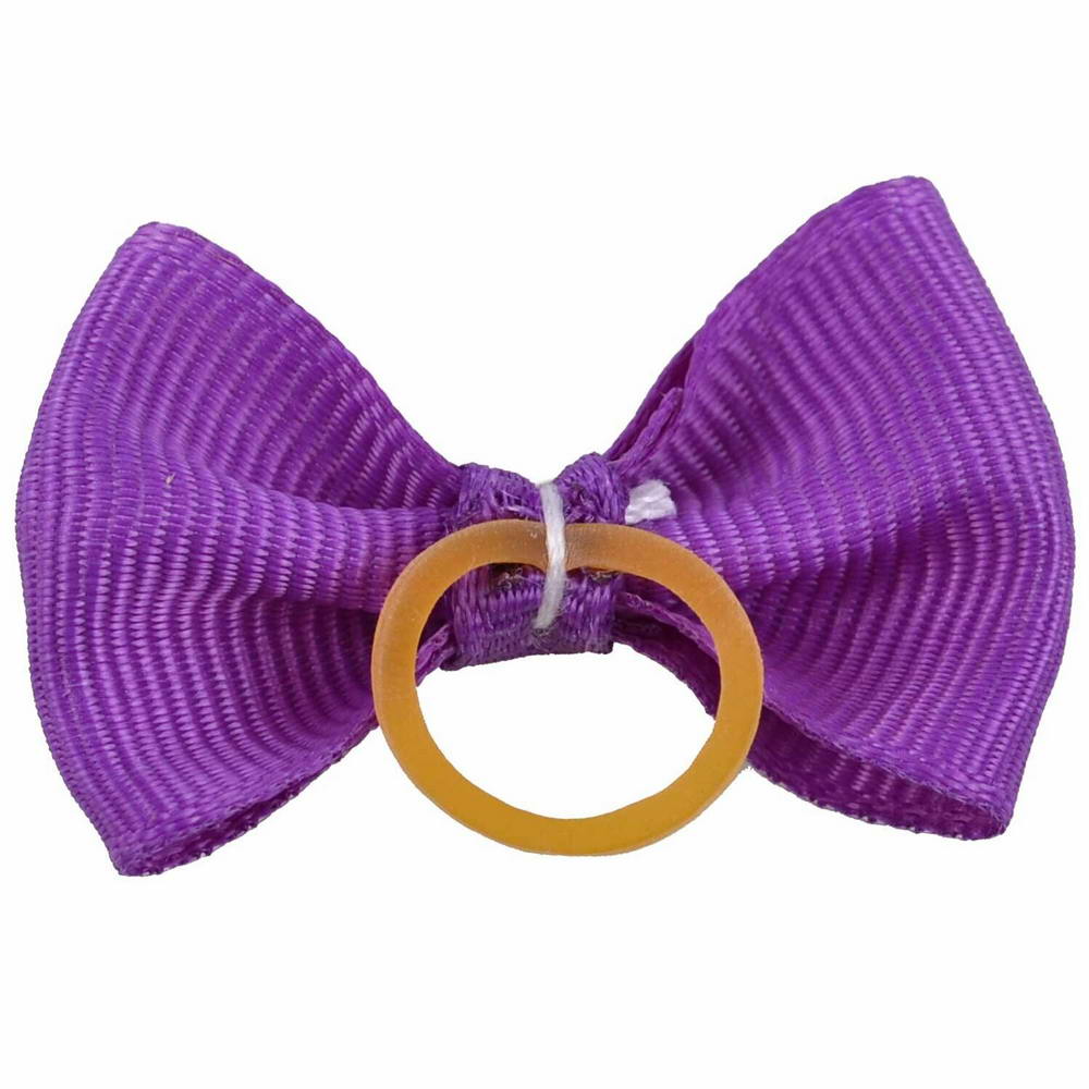 Lazo para el pelo en color lila de diseño encantador con goma elástica de GogiPet - Modelo Estela