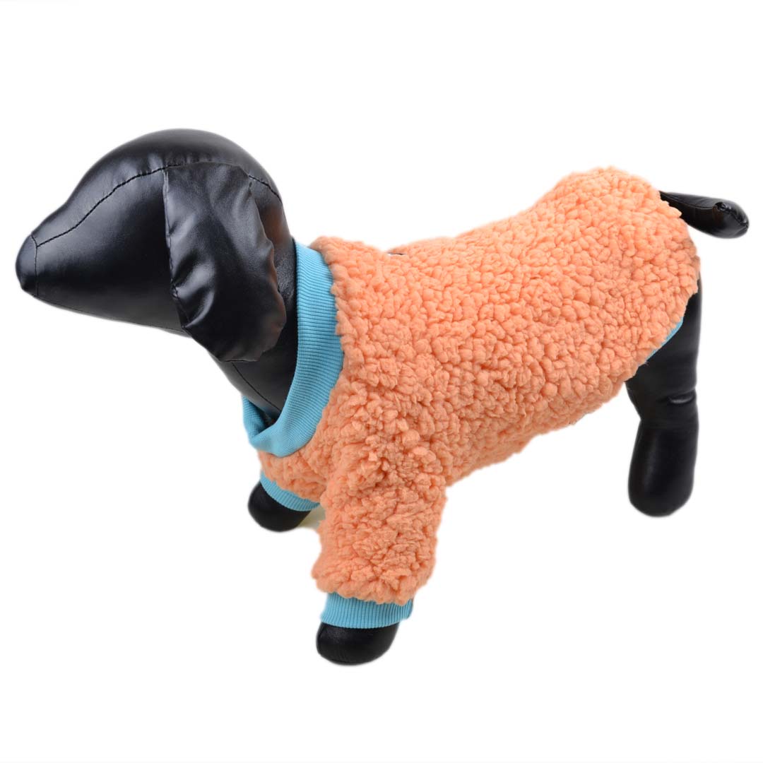Suéter para perros de Sherpa Fleece, color naranja - Ropa cálida para perros