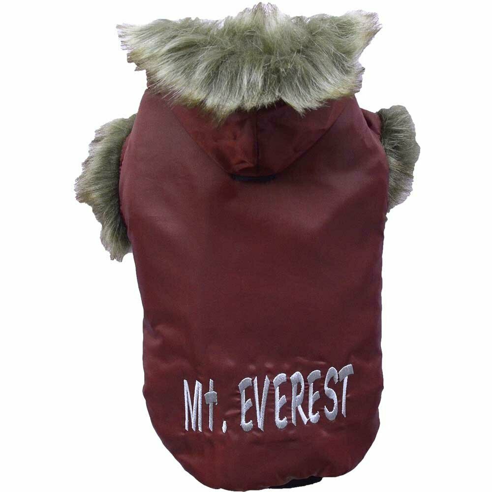 Anorak para perros con capucha tipo esquimal Monte Everest, rojo burdeos - DoggyDolly moda para perros W024