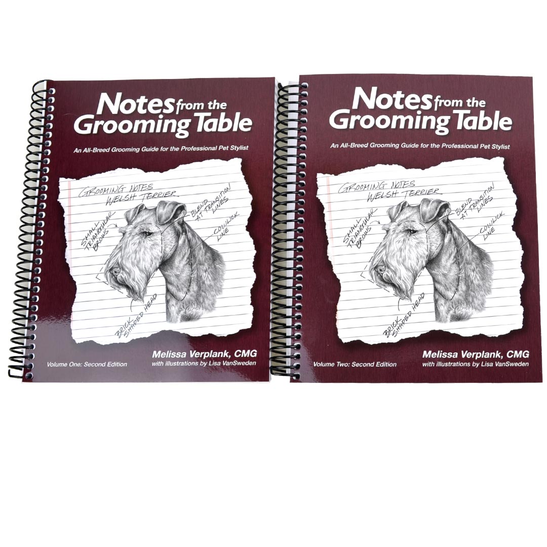 En Onlinezoo puede conseguir ahora el libro para el aseo y cuidados del perro "Notes from the Grooming Table 2ª Edición" en 2 volúmenes (en inglés)