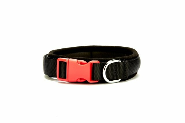 Collar para perros GogiPet® Air, de nylon con longitud ajustable de 45 cm.- Negro