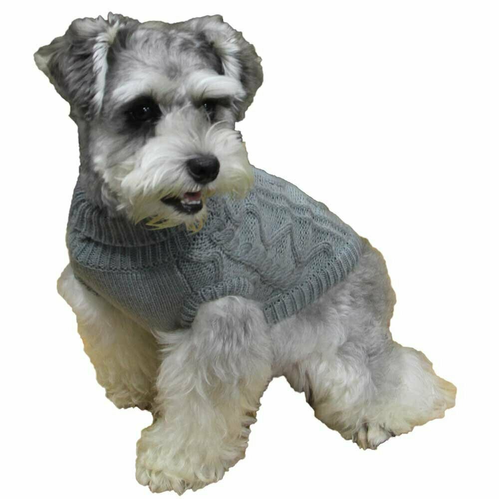Suéter cálido de punto para perros "Queenie" de GogiPet, gris