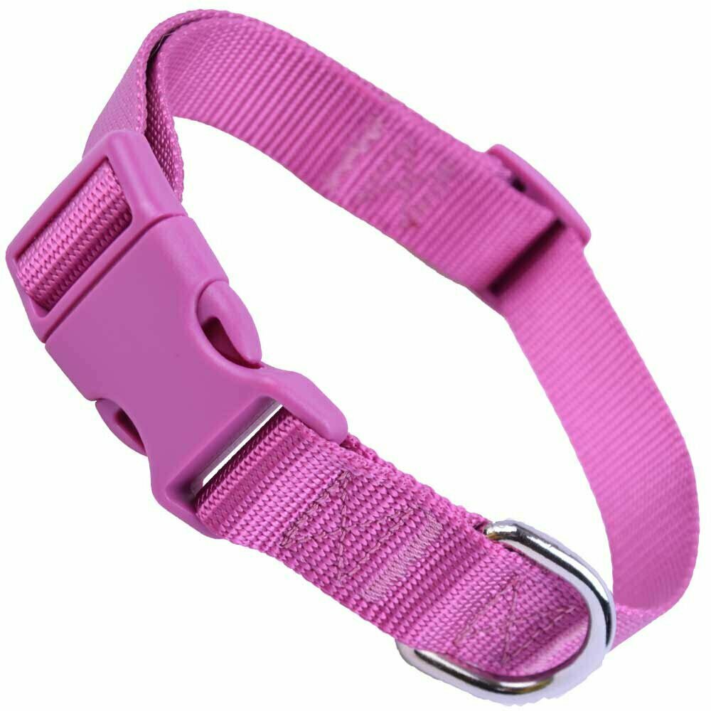 Collar para perros de nylon ajustable Super Premium de GogiPet®, lila con cierre rápido de clic
