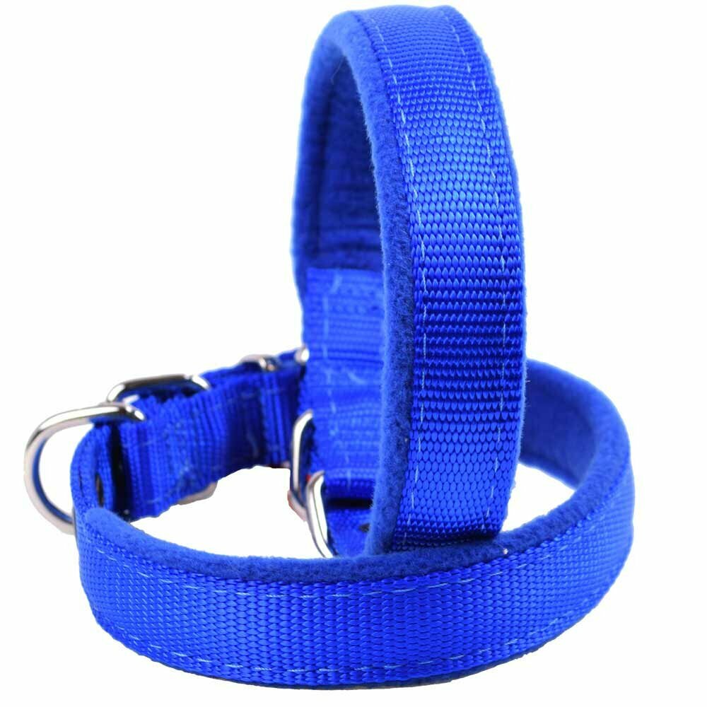 Collar para perros con acolchado suave de forro polar GogiPet®, azul