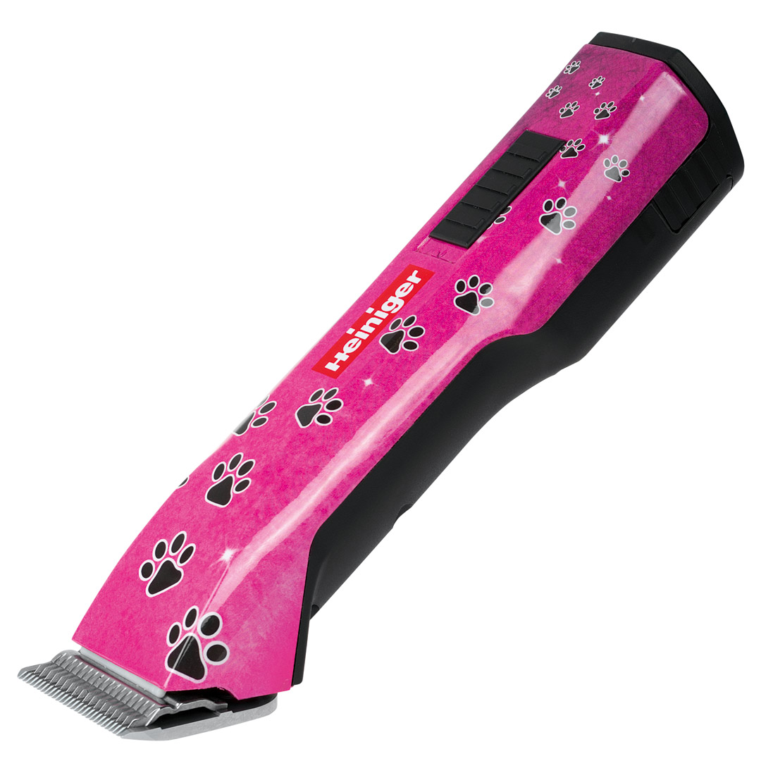 La cortapelos para perros sin cable de Heiniger - Heiniger Saphir Pink con cuchilla incluida