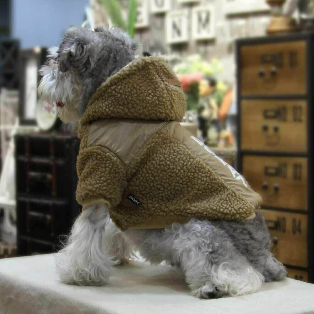 Chaqueta moderna y cálida para perros con capucha GogiPet, marrón