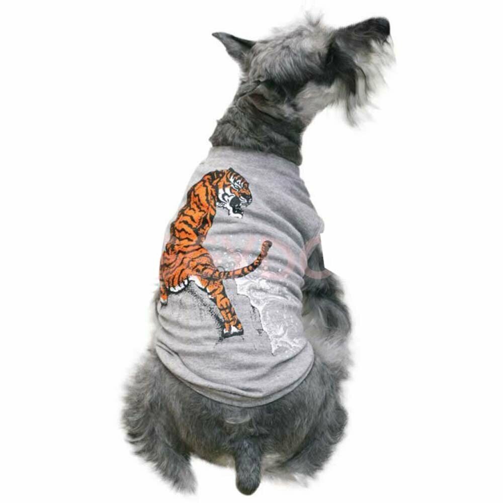 Moderna camiseta para perros con Tigre de agua en la espalda, negra