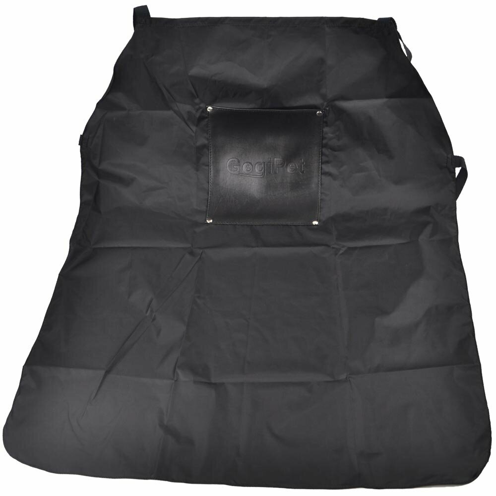 Delantal impermeable negro de GogiPet con bolsa de aseo personal
