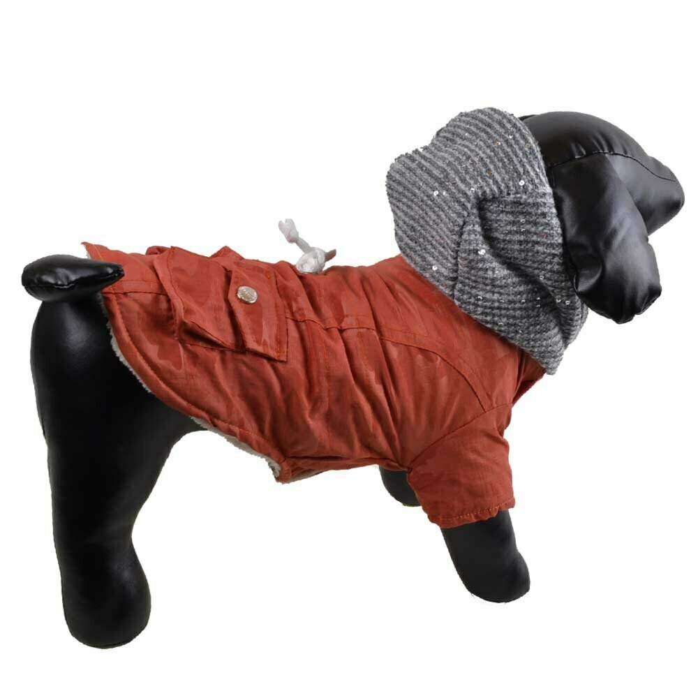 Chaqueta cálida para perros "Joel" de GogiPet, naranja con capucha