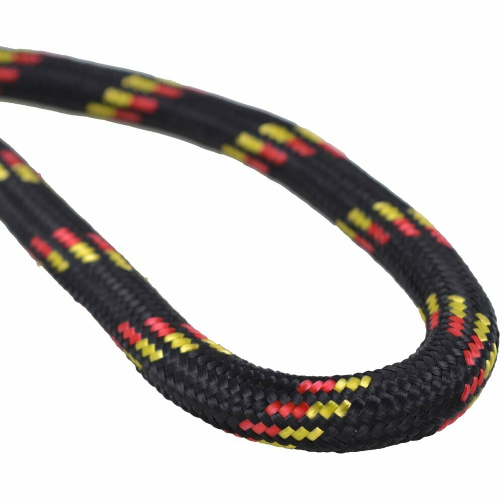Correa para perros redonda de alta calidad hecha de cuerda de escalada negra
