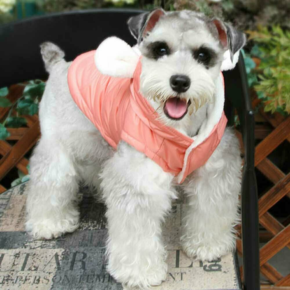 Chaleco cálido para perros de GogiPet "Conejito rosa", para el invierno