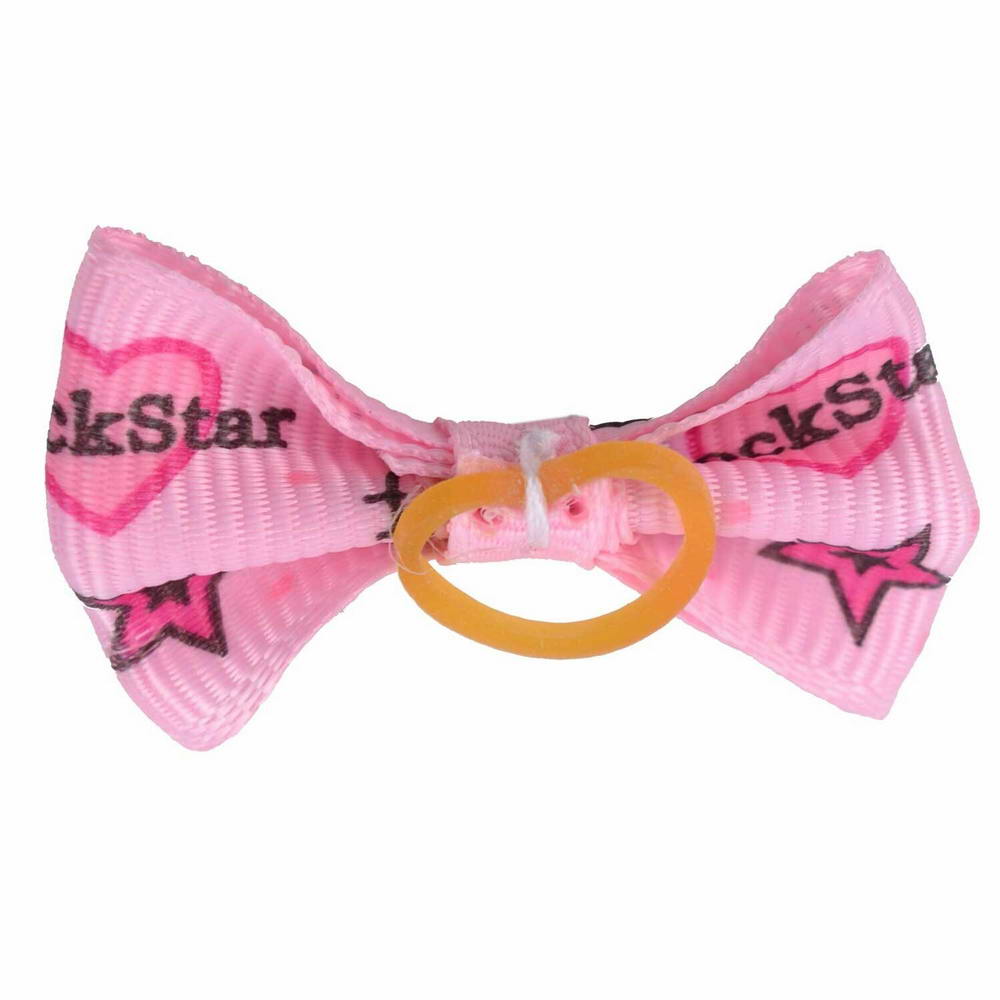 Lazo para el pelo en color rosa pálido con Hello Kitty Rock Star, de diseño encantador con goma elástica