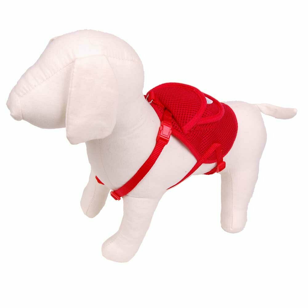 Arnés para perros con mochila by GogiPet®, talla M en color rojo