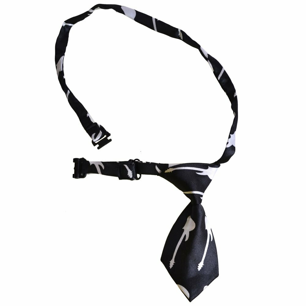 Corbata para perros negra con guitarras eléctricas blancas modelo "Freddi" 