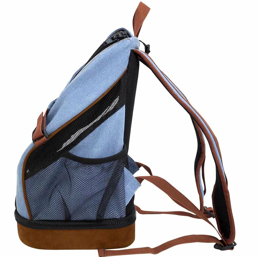 Cómoda mochila con espalda transpirable para el transporte de animales