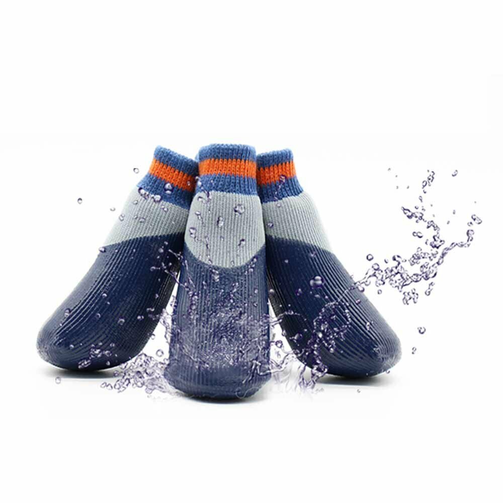 Botas para perros GogiPet con suela de goma, azul