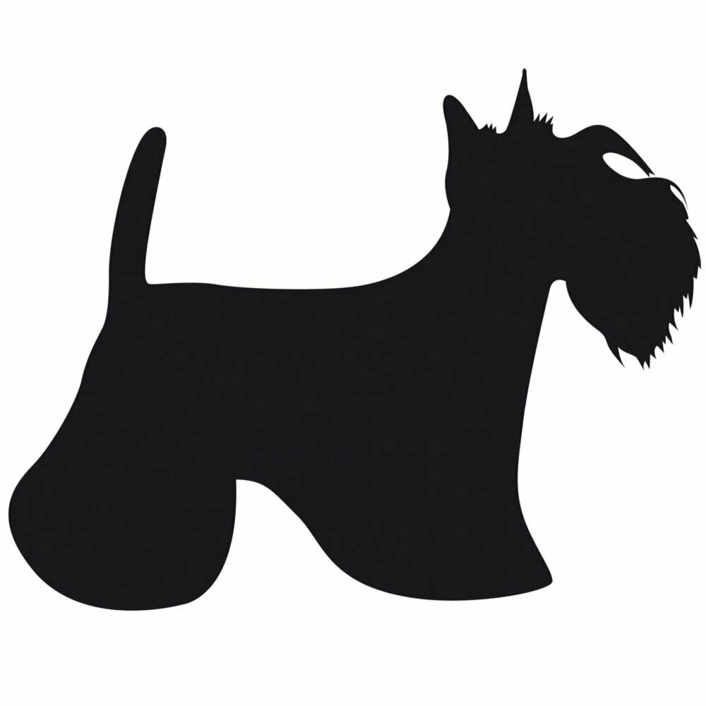Pegatina negra decorativa de perro Terrier escocés
