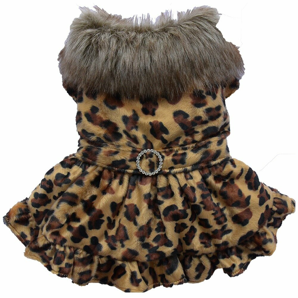 Vestido para perritas grandes mod. Cleopatra de DoggyDolly (Animal print con estampado de leopardo)