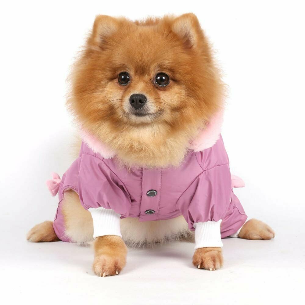 Anorak para perros en color rosa, con orejitas de conejo en la capucha desmontable - Pink Bunny