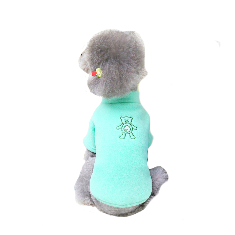 Cálido suéter para perros de suave forro polar "Osito Teddy", verde