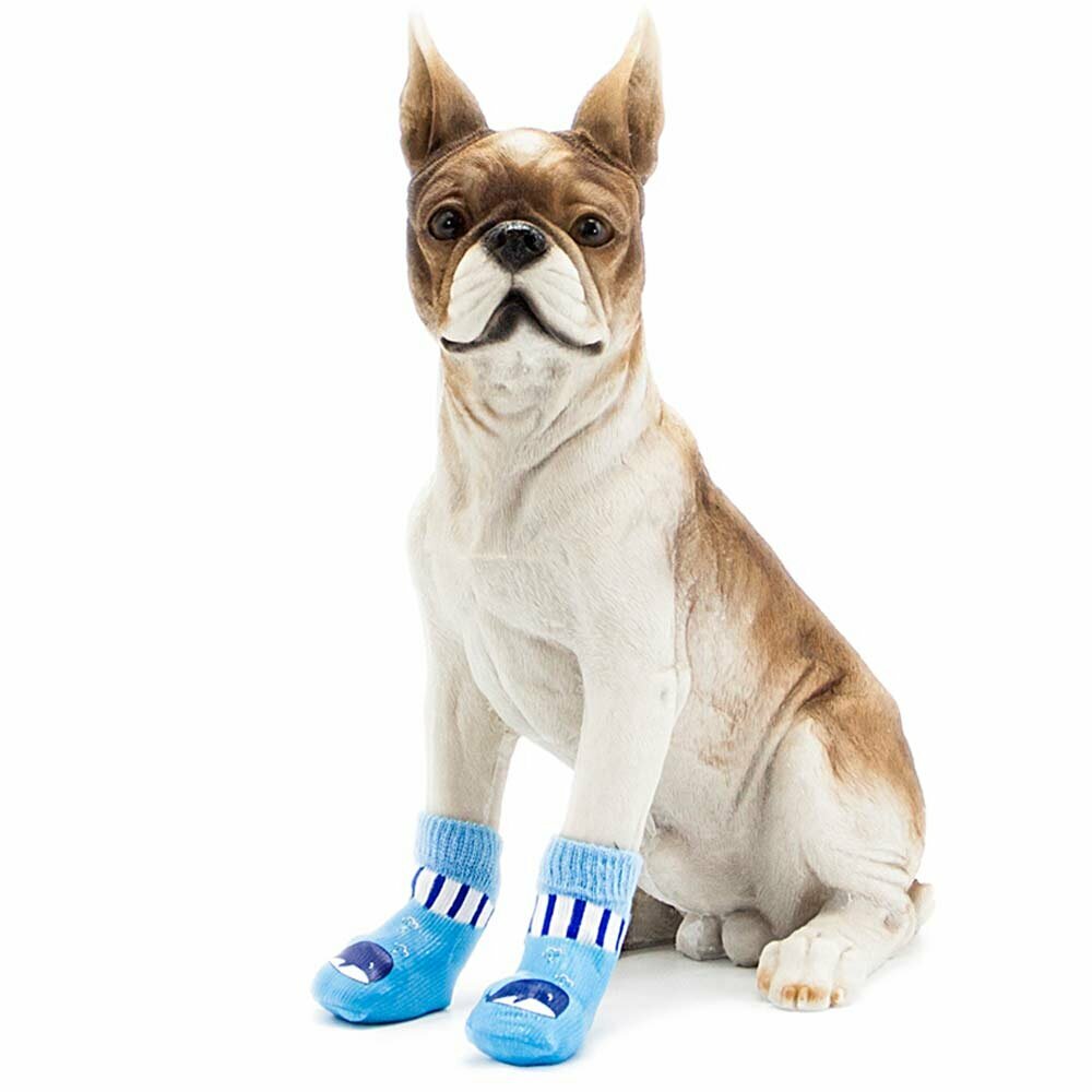 Botas para perros Ballena azul con suela de goma 