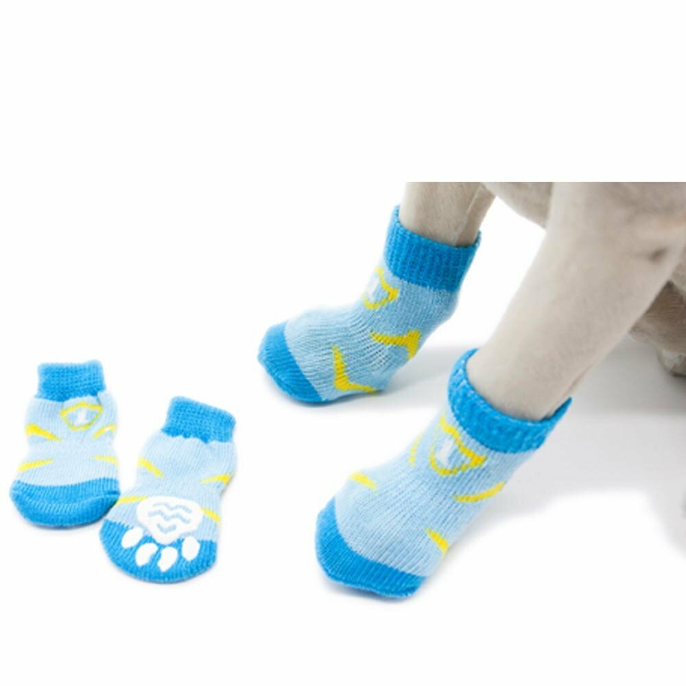 Calcetines antideslizantes para perros GogiPet, azul bebe
