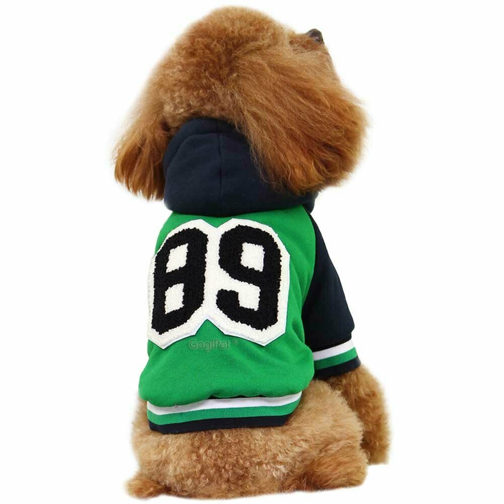 Chaqueta cálida de béisbol para perros "89" GogiPet, verde