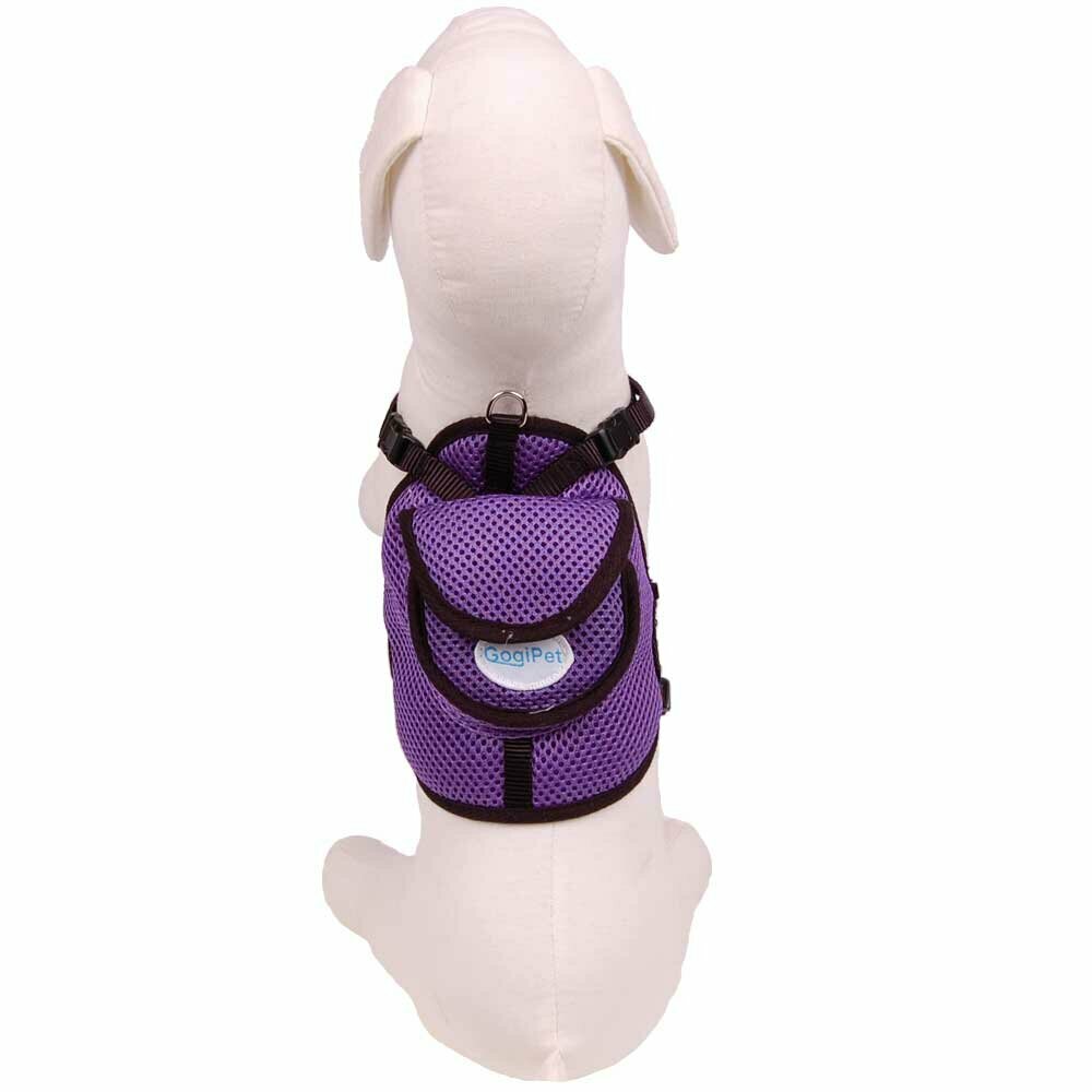 Arnés con mochila para perros y correa a juego de
GogiPet® lila, talla S