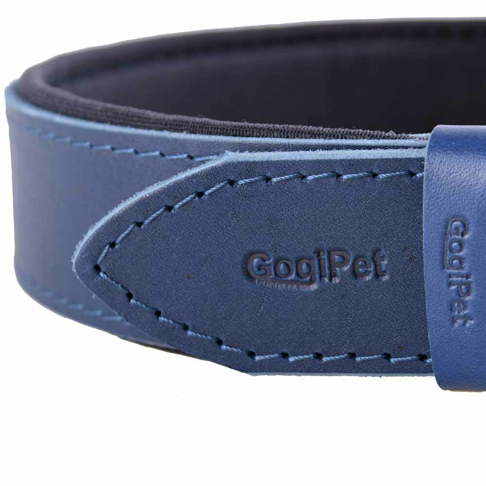Comfort collar de perro de cuero azul con 70 cm