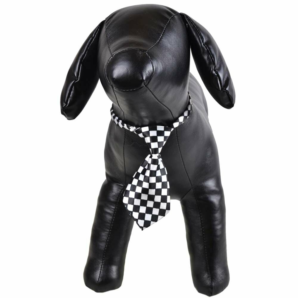 Corbata con cuadritos negros y blancos para perros y gatos, grandes y pequeños.