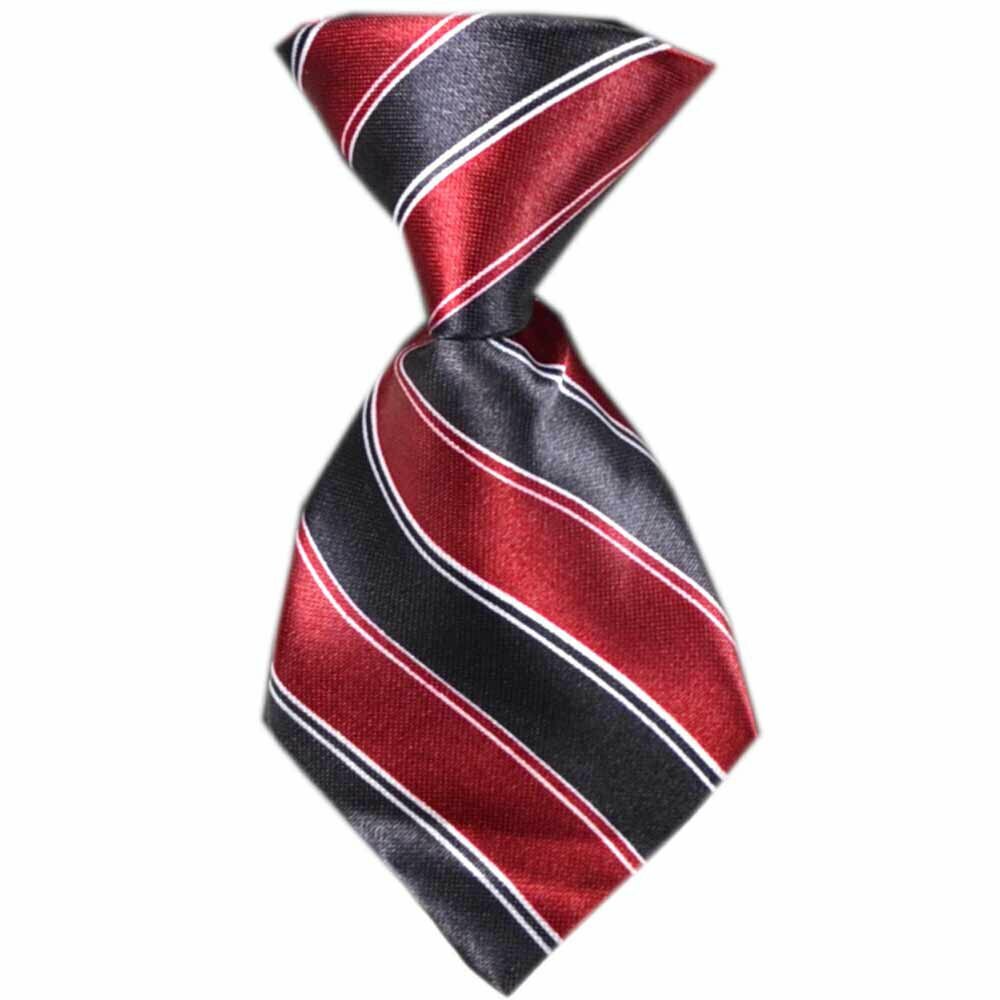 Corbata para perros con rayas negras y rojas