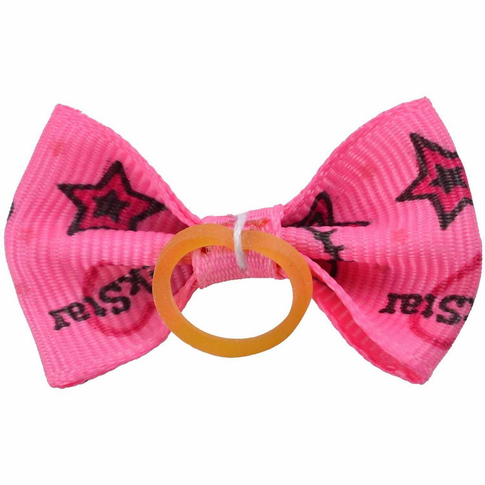 Lazo para el pelo en color rosa chicle con Hello Kitty Rock Star, de diseño encantador con goma elástica
