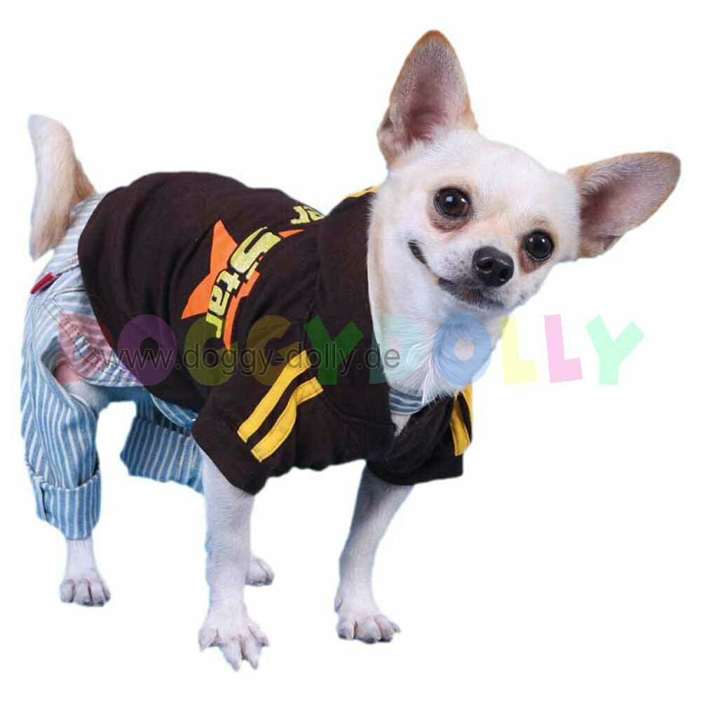 Sudadera deportiva cálida para perros con capucha "Super Star" de DoggyDolly W030