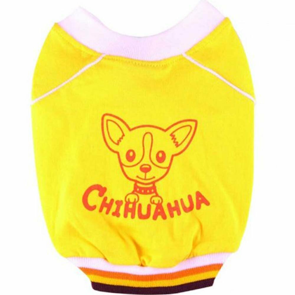 Camiseta amarilla para perros "Chihuahua" de DoggyDolly