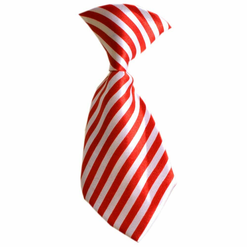 Corbata para perros con rayas finas blancas y rojas modelo "Charles"