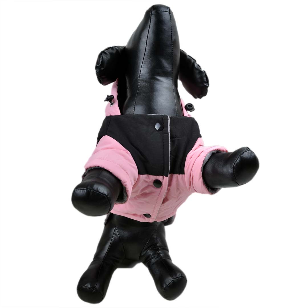 Ropa para perros de abrigo para el invierno - Anorak con capucha para perros, en color rosa