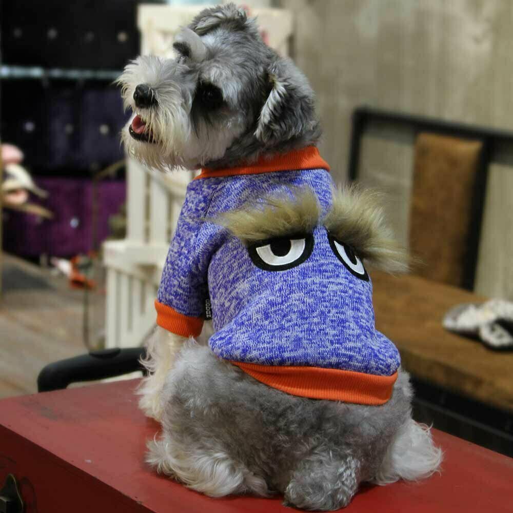 Suéter de punto para perros "Ojos bonitos" de GogiPet, azul