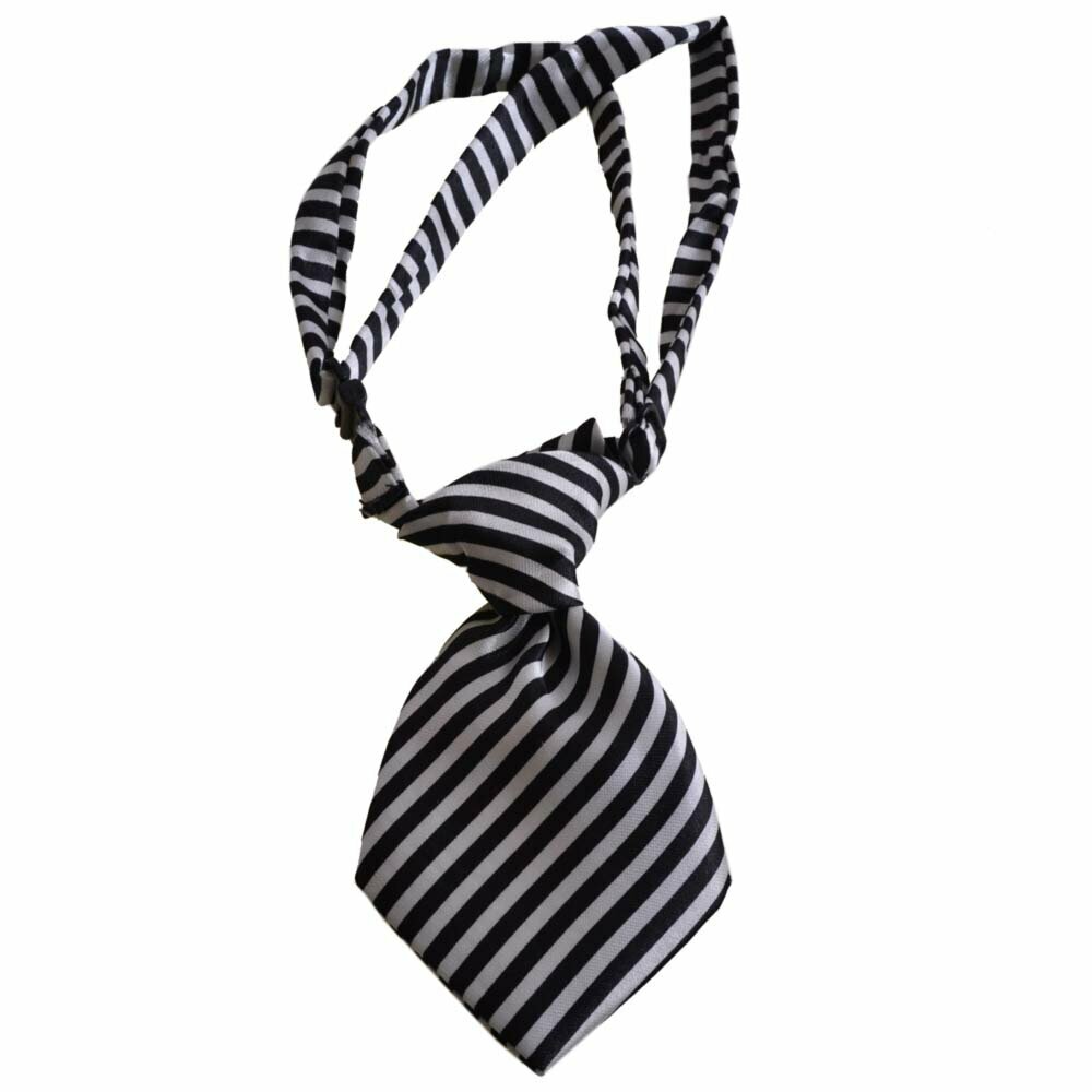 Corbata con rayas blancas y negras para perros 