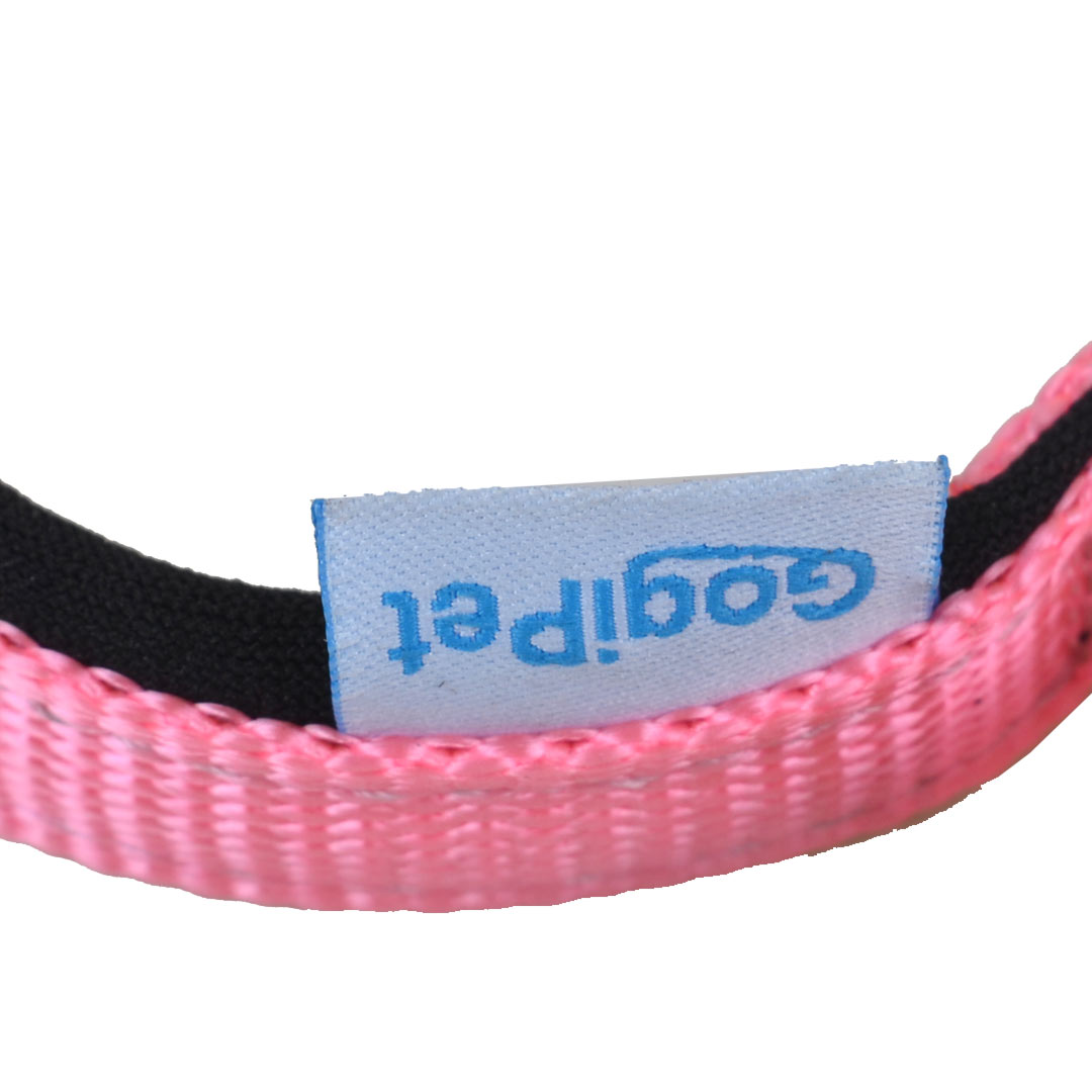 Collar para perros acolchado suave textil Confort de GogiPet®, rosa