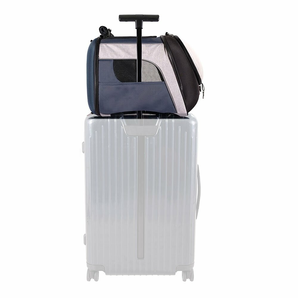 Bolso/mochila de viaje para perros con diseño de maleta