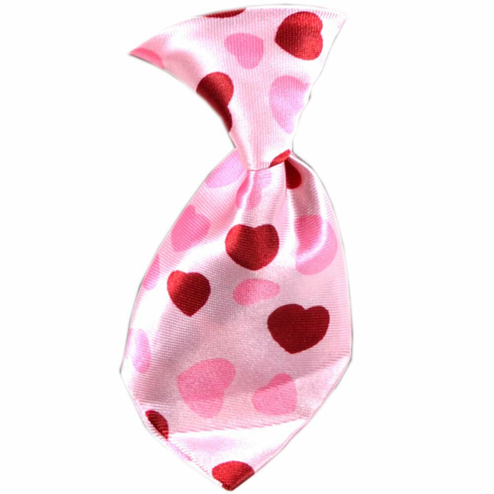 Corbata para perros rosa con corazones modelo "Isaac"