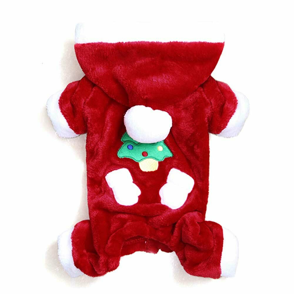 Mono navideño de algodón para perros de GogiPet, rojo - traje de papá noel