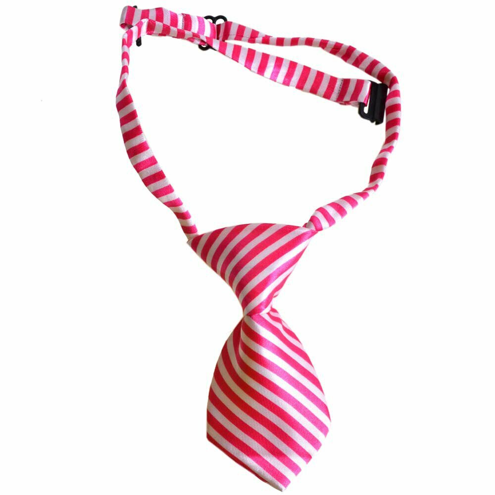 Corbata para perros hecha a mano con rayas blancas y rosas GogiPet