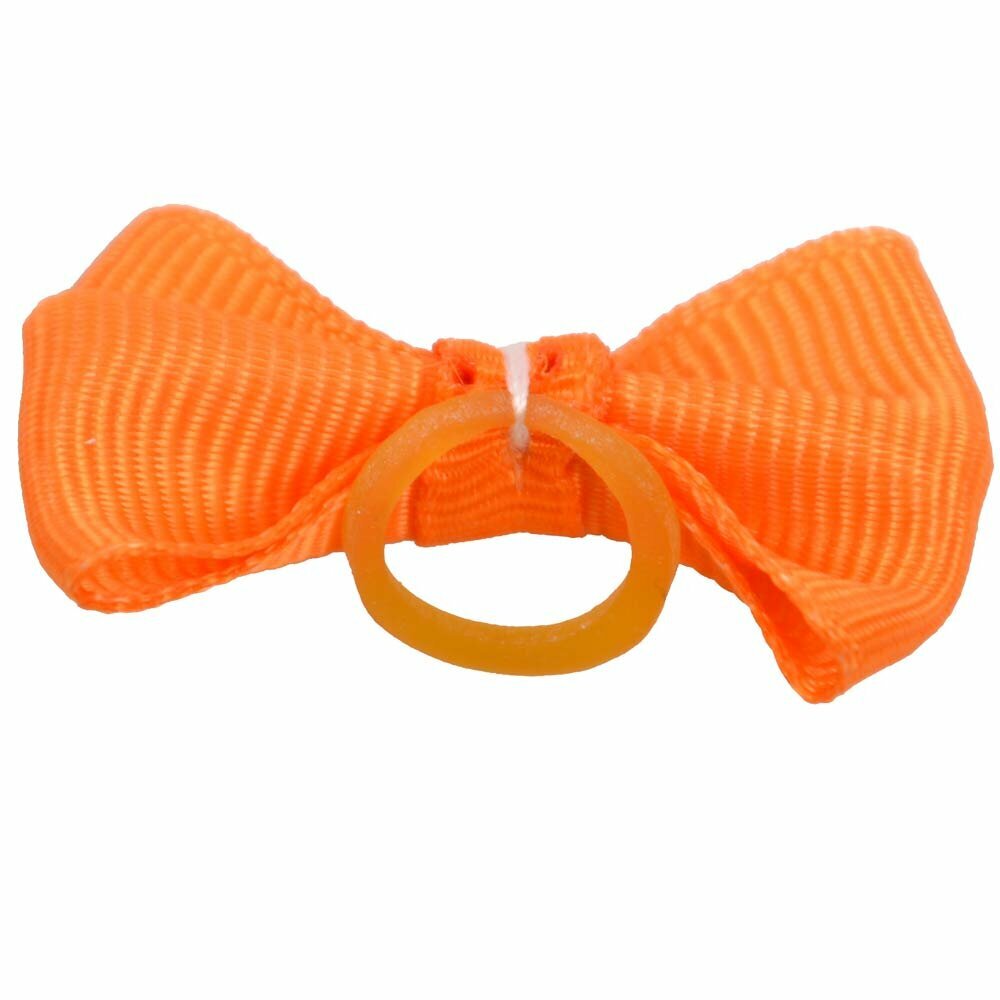 Lazo para el pelo en color naranja de diseño encantador con goma elástica de GogiPet - Modelo Estela