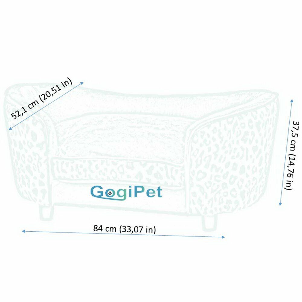Dimensiones del sofá para mascotas GogiPet® modelo Leopardo