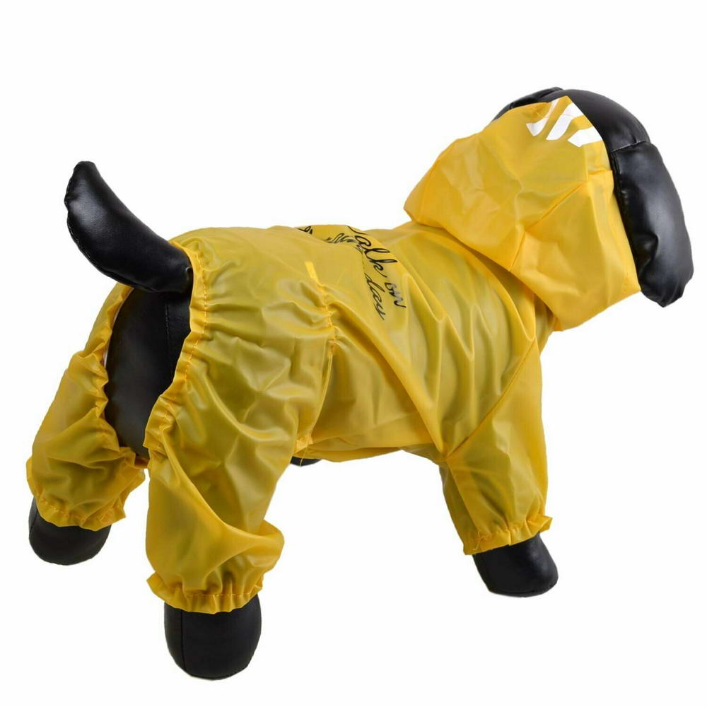 Chubasquero amarillo para perros "Walking In The Rain" con 4 mangas 